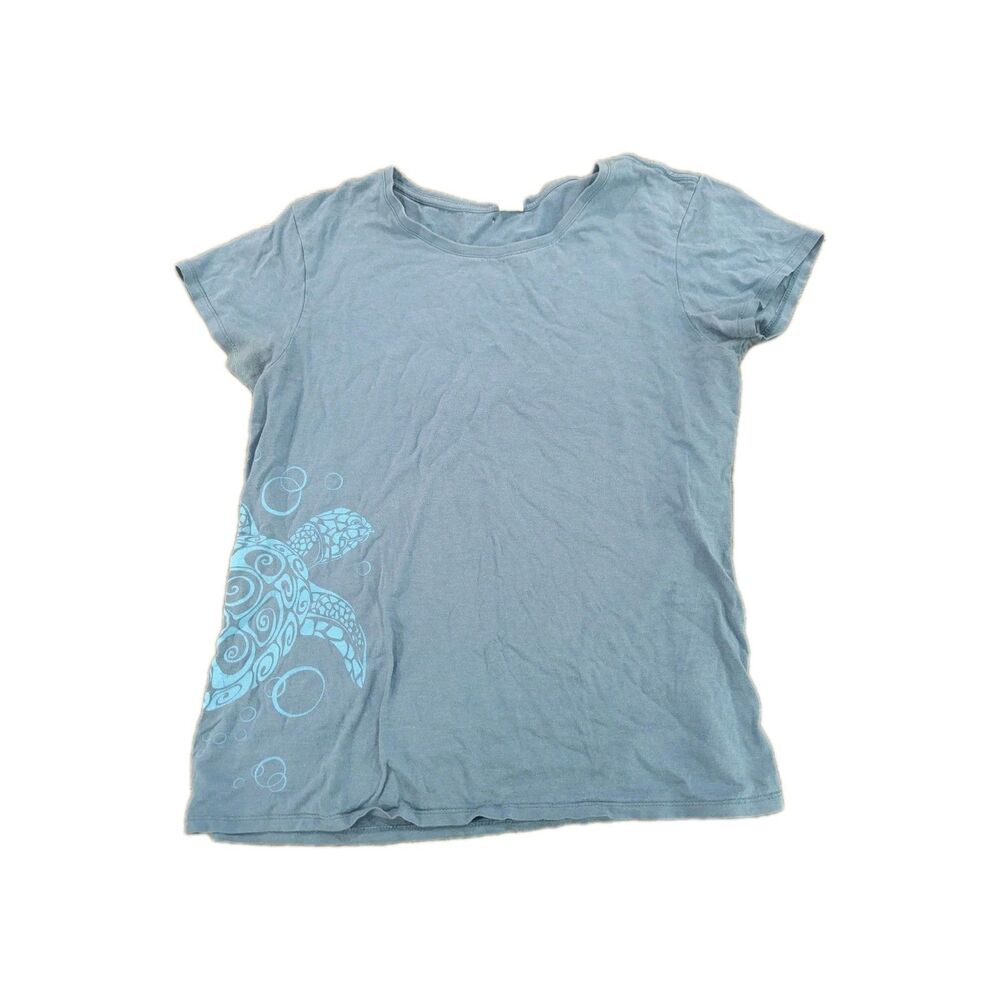 ONNO Wildlife Federation T Shirt Womens S Blue Sea Turtle Wwf